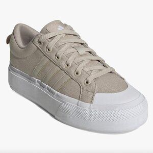 Women's Adidas Bravada 2.0 Platform Canvas Shoes - Beige - Size 7.5 - NWOT
